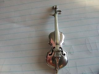 Vintage Sterling Silver Minature Violin {800 Fine Silver} photo