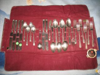 1847 Rogers Bros.  Silverware Set Of The 1923 Anniversary Series,  25 Pieces. photo