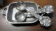 Pretty Stainless Steel,  Pewter,  ? Server Tray With Spoon And Fork Metalware photo 1