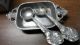 Pretty Stainless Steel,  Pewter,  ? Server Tray With Spoon And Fork Metalware photo 5