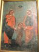Antique Retablo On Tin With Image Of The Holy Family Latin American photo 1