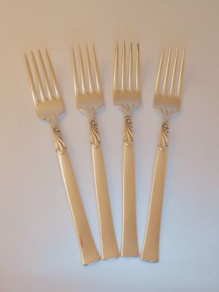 Wind Song 1955 Four (4) Dinner Forks Nobility Oneida Silverplate photo