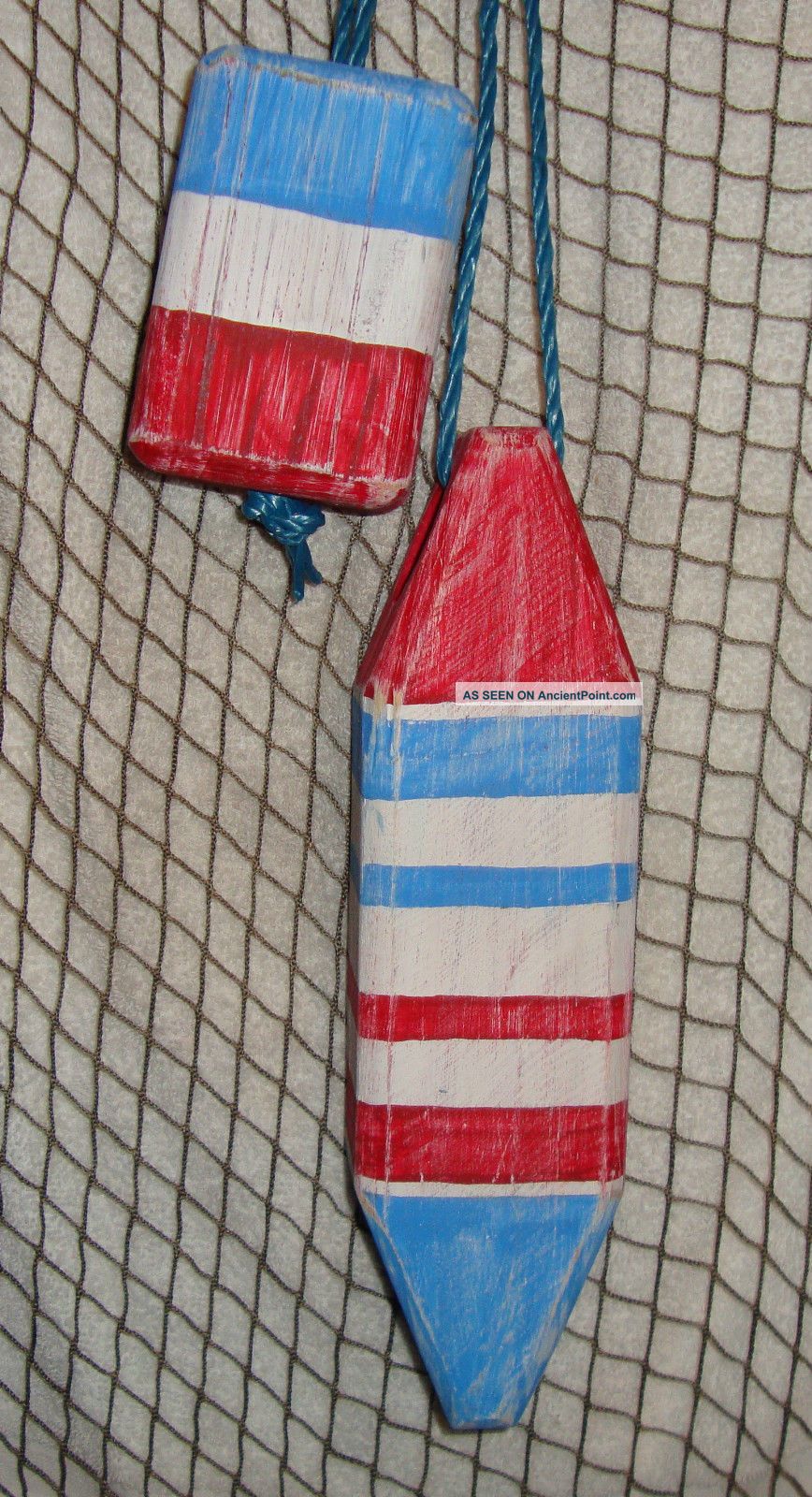 Buoy. . . . .  Nautical Lobster/crab Pot Wood Bouy Float. . .  Wooden Buoys Fishing Nets & Floats photo