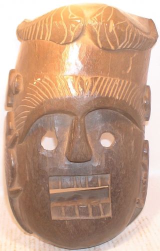Very Unique Rare Vintage African Art Handcarved Tribal Wooden Mask Am33 photo