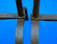 Rare Small Primitive French Wrought Iron Ball - Top Andirons,  Circa 1750 Metalware photo 5