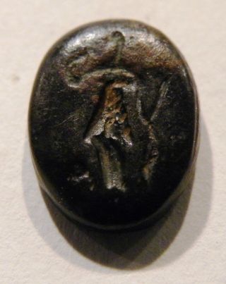 Rare Egypto - Phoenecian Silver Bezel - Intaglio Depicting A Hunter photo
