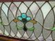 Ae Antique Stained Glass Leaded Glass Window In Wood Frame 1900-1940 photo 3