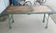 Vintage Factory Industrial Work Table Cast Iron Legs Heavy Rock Maple Wooden Top Other photo 2