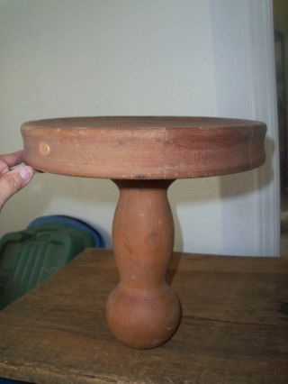 Vintage One Legged Wood Milking Stool - Unique Design - - Estate Find photo