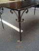 Rare Antique Italian Glass - Topped Table With Cast Iron Base 1900-1950 photo 3