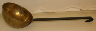 Antique Vintage Brass Wrought Iron Handle Ladle Dipper photo
