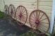 Antique Prim Pair Wood Carriage Buggy Wagon Wheels. Primitives photo 11