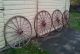 Antique Prim Pair Wood Carriage Buggy Wagon Wheels. Primitives photo 1