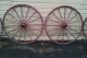 Antique Prim Pair Wood Carriage Buggy Wagon Wheels. Primitives photo 3