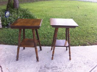 2 Tall Antique Shaker Tables 1800 - 199 As A Pair photo