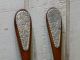 Set Of Two Wood And Metal Large Spoon And Fork Primitives photo 1