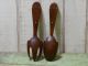 Set Of Two Wood And Metal Large Spoon And Fork Primitives photo 4