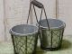 Primitive Rusty Metal Dual Round Mesh Baskets With Handle Primitives photo 1