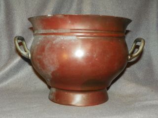 Antque Rare Hand Made Handarbeit Germany Copper Amd Brass Pot Collectible photo