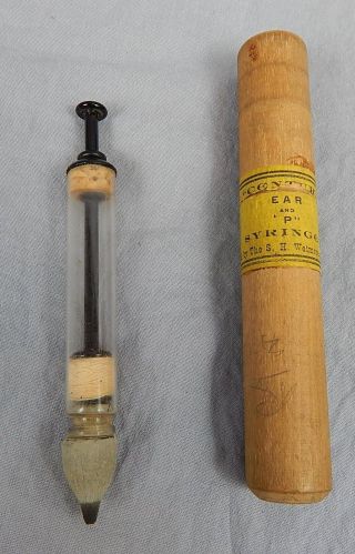 C 1900 Antique Century Pocket Syringe Ear And 