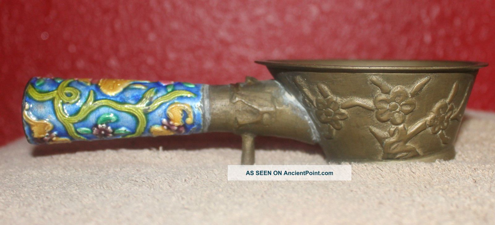 Antique Chinese Bronze Champleve Silk Flat Iron Primitives photo