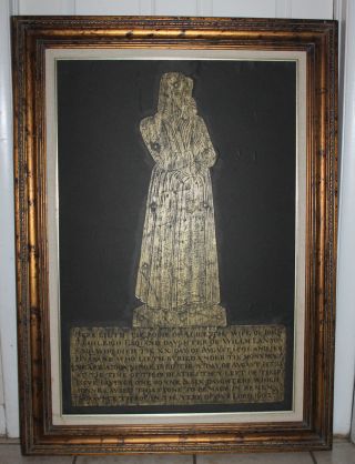 Brass Grave Rubbing From English Grave Circa 1600 ' S - Extra Large 44x31 photo