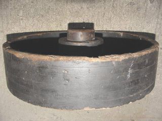 Primative Wooden Pattern Mold Form Or Oil Field Pump House Part Belt Pully 