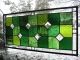 Gorgeous Greens Large Stained Glass Window Panel Nr 1940-Now photo 1