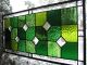 Gorgeous Greens Large Stained Glass Window Panel Nr 1940-Now photo 3