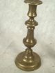 Pair Early 19th C,  Brass Push Up Candlesticks Americana Primitive Metalware photo 1