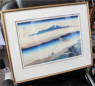 Japanese Woodblock Print Fuji Mountain By Hokusai,  1831 photo