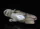 Nicely Carved Old Chinese Grey Jade Statue Carving Of Qilin Foo Dogs photo 4