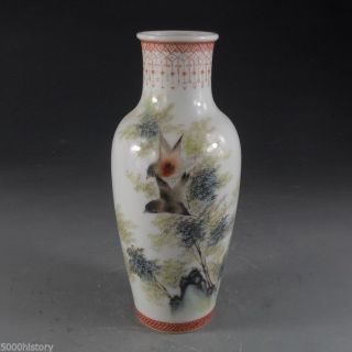 695 Chinese Famille Rose Porcelain Vase photo