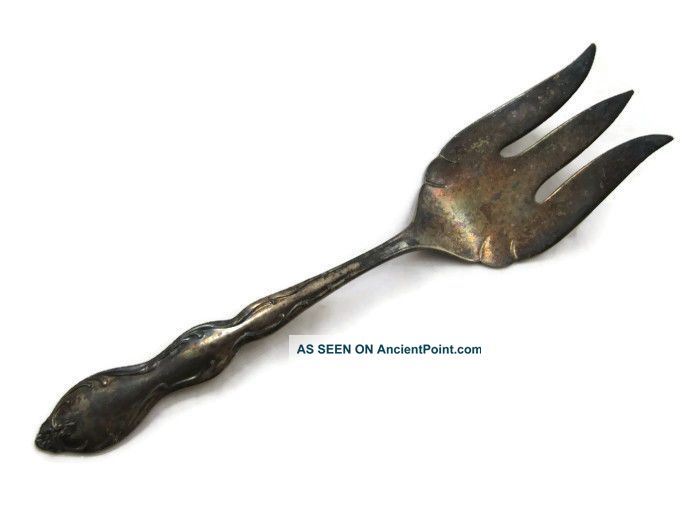 Rogers Camelot Melody Silverplate Cold Meat Serving Fork Flatware Silverware Flatware & Silverware photo