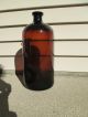 Large Antique Brown Glass Bottle, ,  Clean 13 1/2 