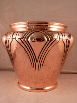 An Absolutely Stunning Carl Deffner Art Nouveau/ Jugendstil Copper Vase/ Planter photo