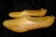 Vintage Pair Wood Shoe Form Lasts Primitive Decor Display Size 10c Hanging Ring Industrial Molds photo 4