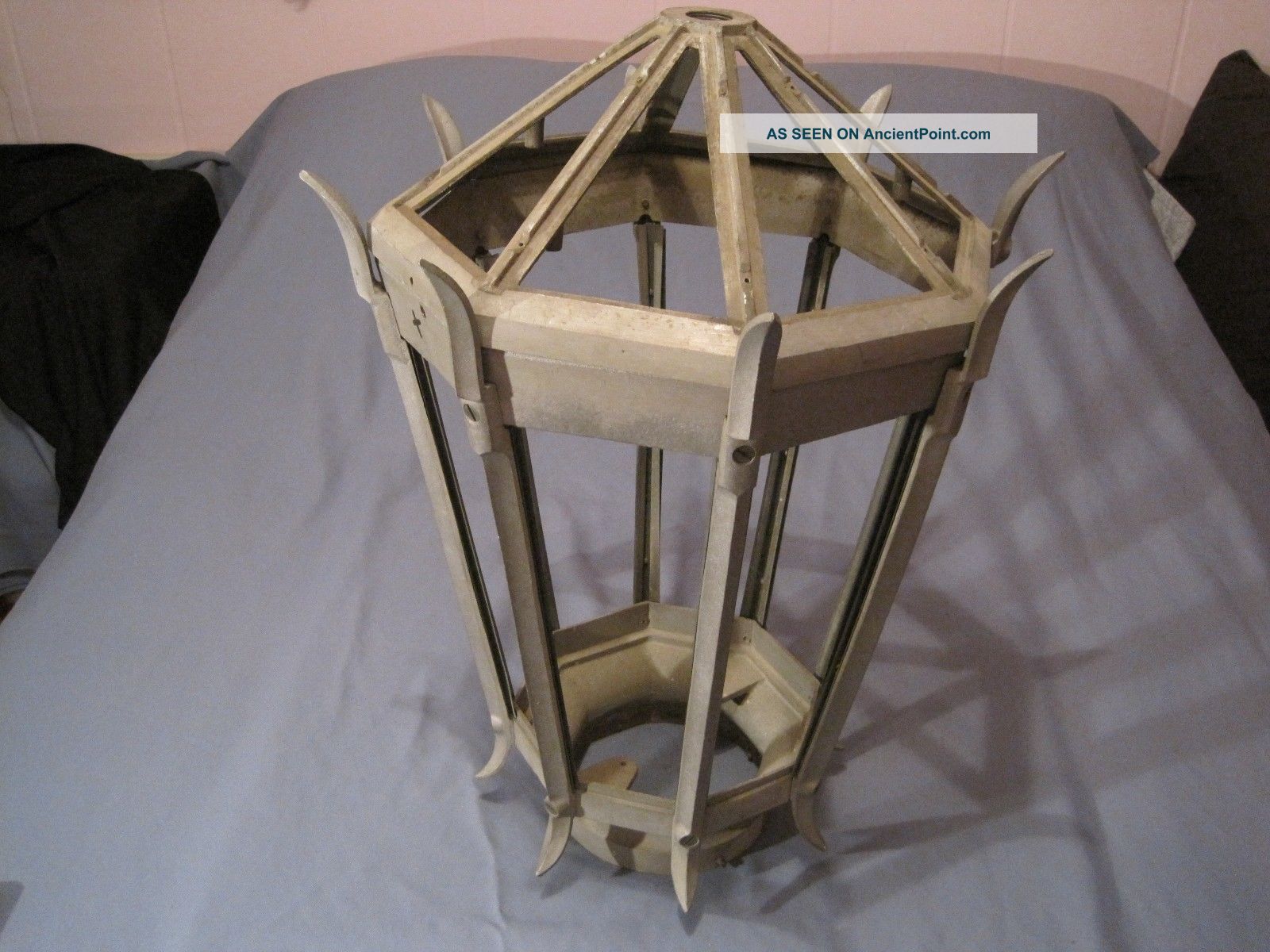 Antique Big Street Light Top Cage Top Opens Cast Aluminum 1930 ' S Other photo