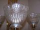 Vtg.  Quality Large Brass Glass Shade Chandelier Pendent Light Fixture 1980s Chandeliers, Fixtures, Sconces photo 4