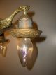 Antique Vintage Petite Brass Pan Ceiling Light Chandelier 3 Light Chandeliers, Fixtures, Sconces photo 4