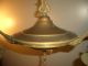 Antique Vintage Petite Brass Pan Ceiling Light Chandelier 3 Light Chandeliers, Fixtures, Sconces photo 6