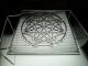 Antique Large Prism Glass Star In Circle Tile Architectural Stained Steampunk 1900-1940 photo 9