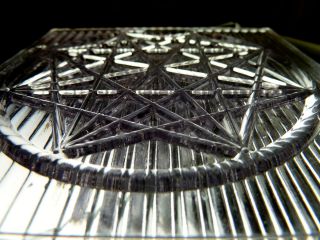 Antique Large Prism Glass Star In Circle Tile Architectural Stained Steampunk photo
