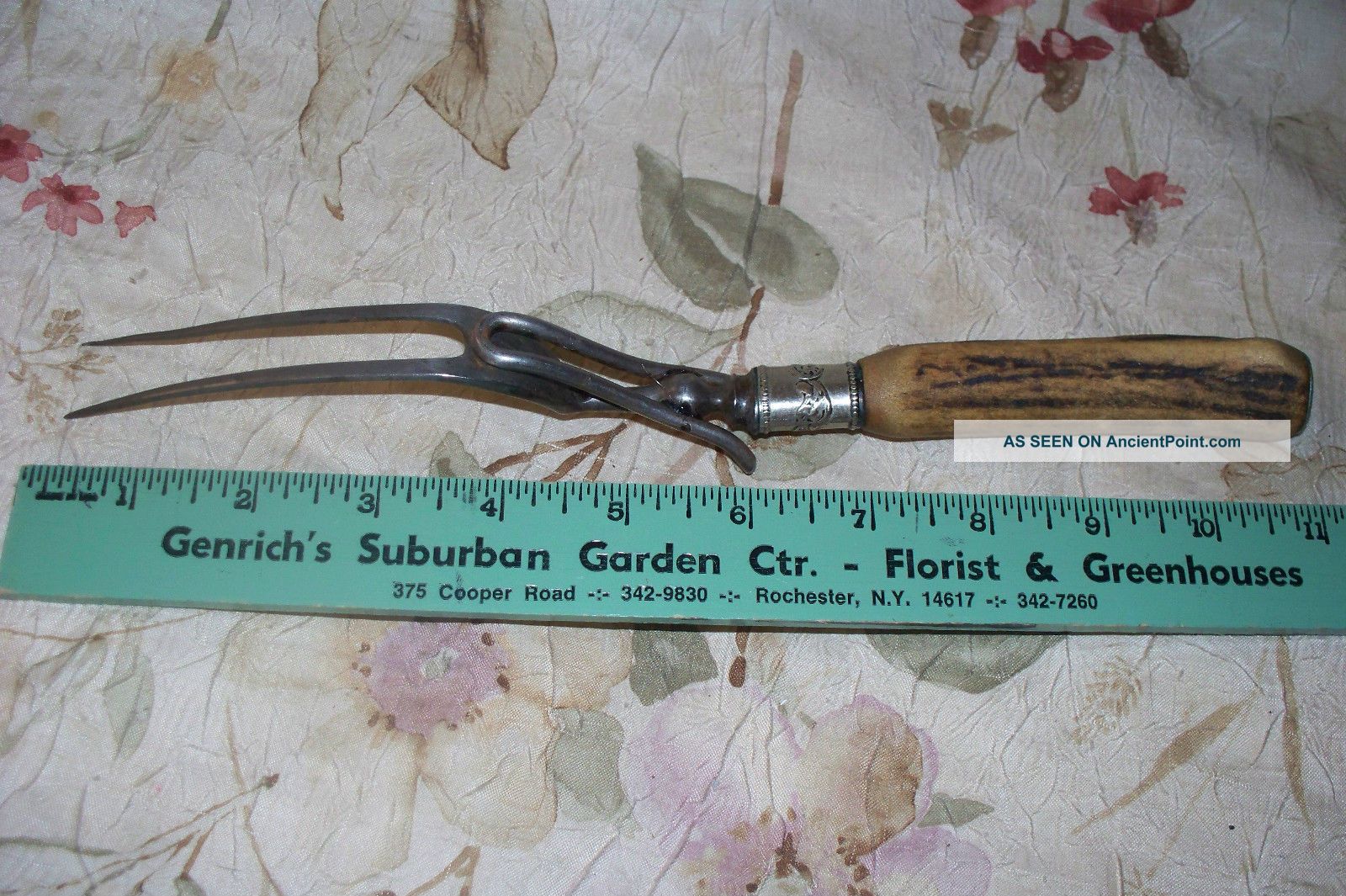 Antique Carving Fork - Very Unique - - 1870 ' S Era Great Primitive Item Primitives photo