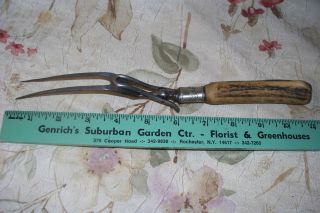 Antique Carving Fork - Very Unique - - 1870 ' S Era Great Primitive Item photo