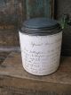 Antique Tin Sugar Shaker Dressed Up For Christmas W Xmas Pudding Recipe Primitives photo 2