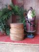 Antique Tin Sugar Shaker Dressed Up For Christmas W Xmas Pudding Recipe Primitives photo 4