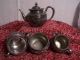Wallace Bros Nickel Silver 5 Pc Tea Set W/ Teapot,  Sugar,  Creamer,  Lid&bowl 2318n Tea/Coffee Pots & Sets photo 3