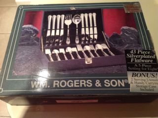 Wm.  Rogers & Son 41 Piece Stainless Flatware Set. photo