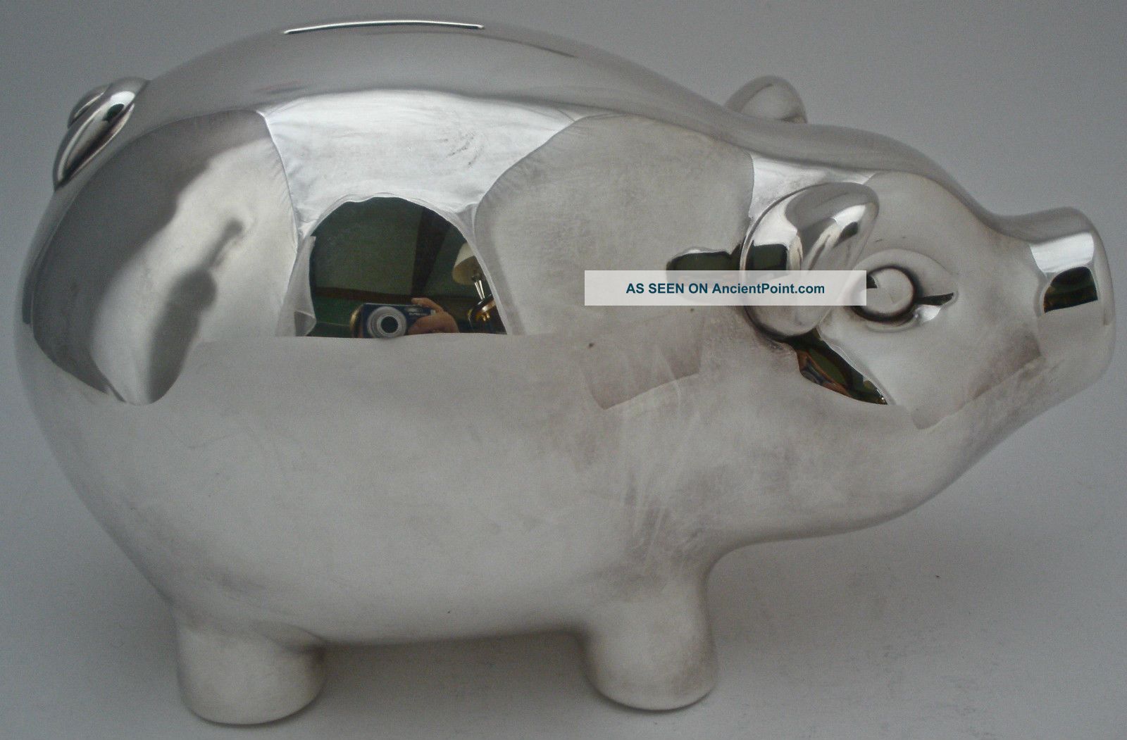 Very Large Tiffany Sterling Silver Modern Figural Pig,  Piggy Bank Other photo